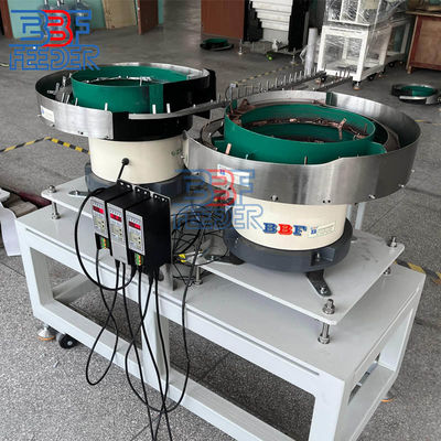 Electromagnetic Vibratory Double Bowl Feeder Untuk Bolt Washer Gasket Silikon