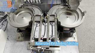 Konektor Listrik Stainless Steel 304 Otomatis yang Disesuaikan Pin Logam Pengumpan Mangkuk Bergetar